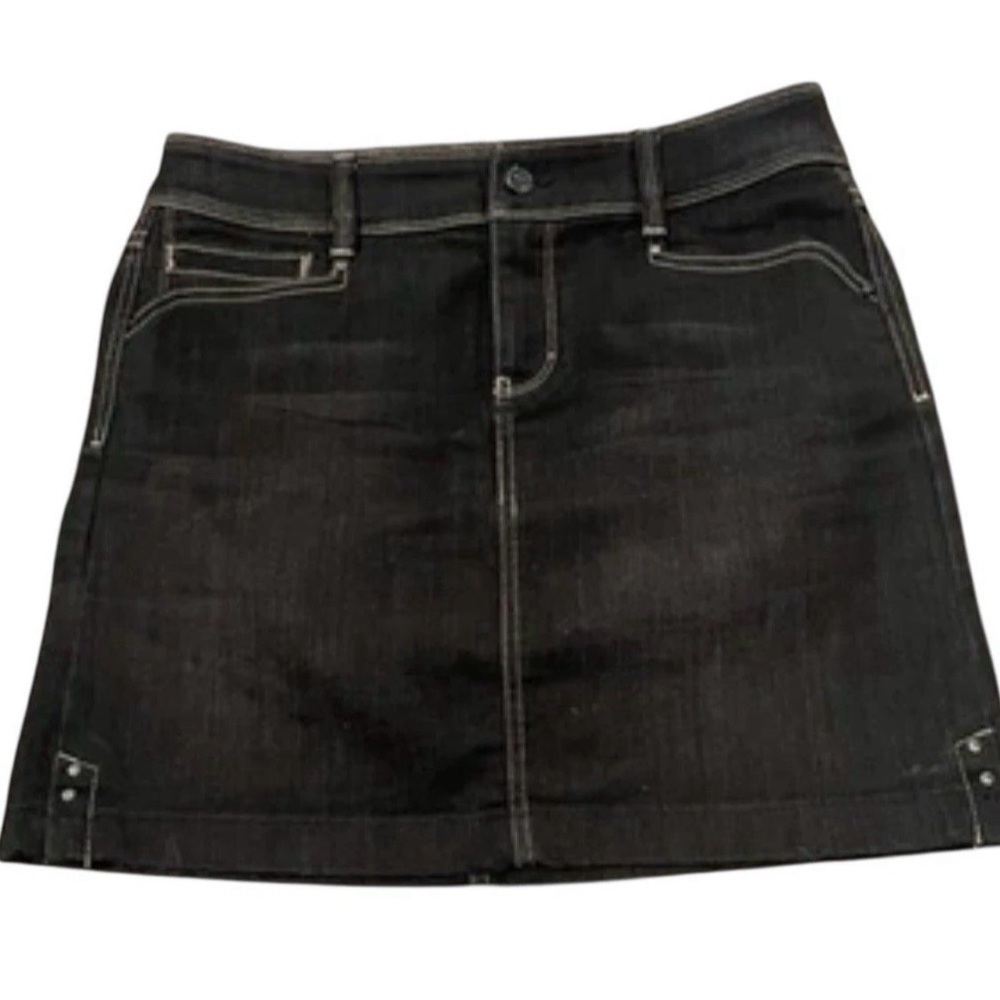White House dark denim‎ Market Denim Skirt With Rhinestone Bling Glam - Size 4